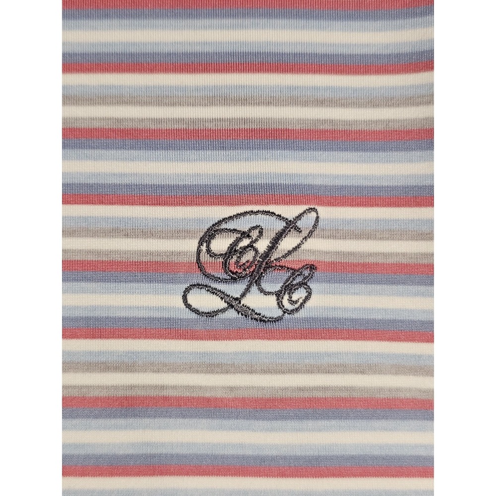 Peter‎ Millar Crown Sport Polo Mens XL Blue Red Stripe Performance Golf Shirt - Picture 3 of 10